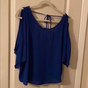 Royal blue flowy blouse